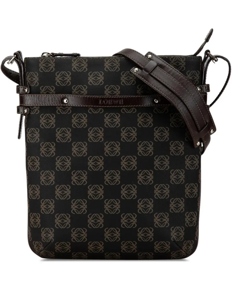 Loewe Hobo Bags 2005 Anagram Canvas Crossbody schwarz Schwarz