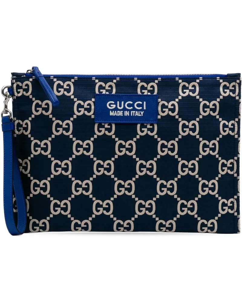 Gucci Kosmetiktaschen GG Canvas Ripstop Pouch blau Blau