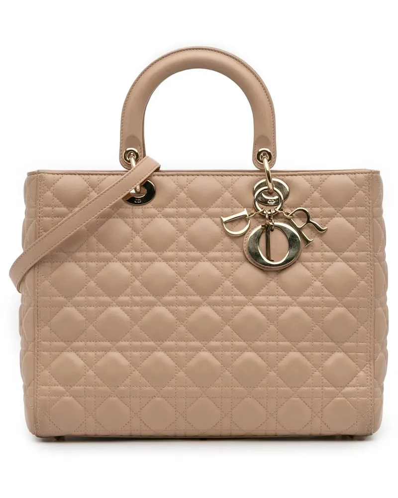 Dior Hobo Bags Large Lambskin Cannage Lady Dior braun Braun