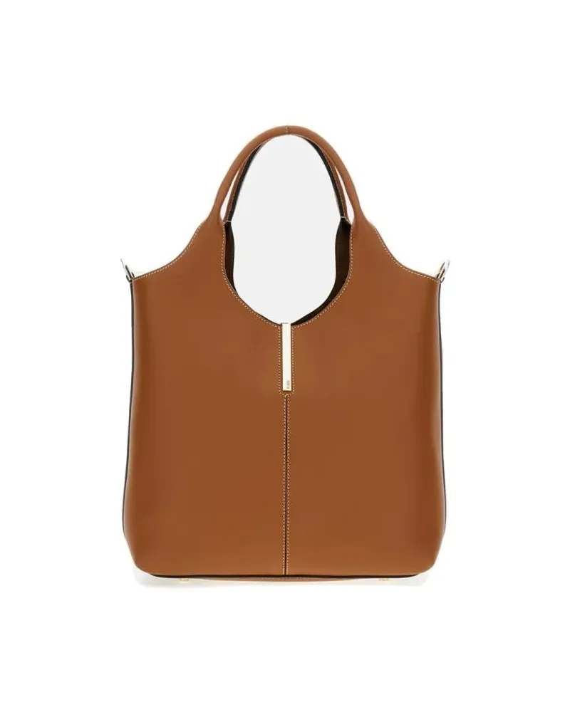 TOD'S Hobo Bags Structured Brown Shoulder Bag With Minimalist Desi braun Braun
