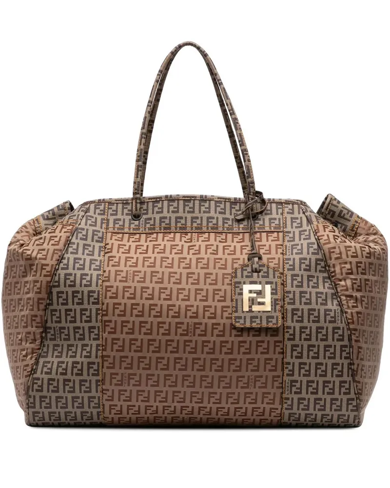 Fendi Shopper Zucchino Nylon and Spalmati Grande Pillow Tote braun Braun