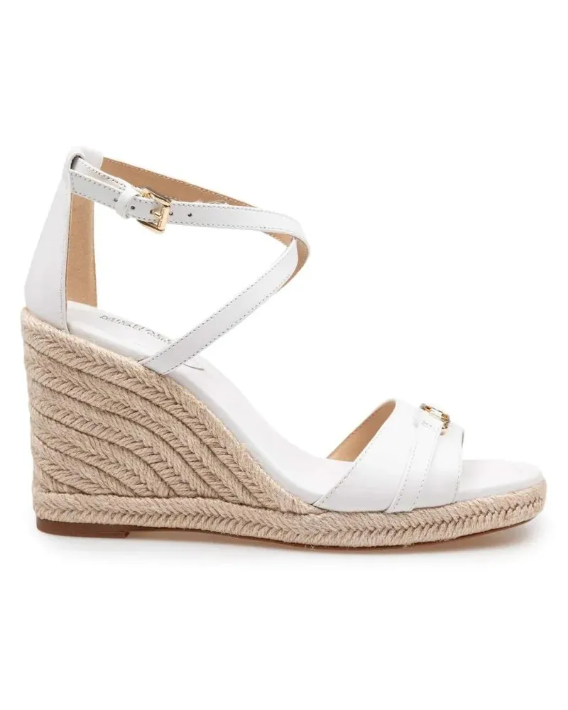 Michael Kors Sandalen White Leather Mandy Wedge Sandal weiß Weiß