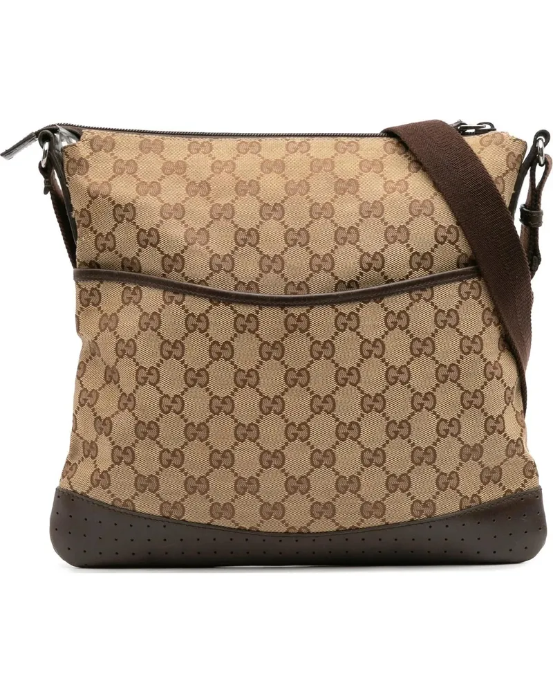 Gucci Hobo Bags GG Canvas Crossbody braun Braun