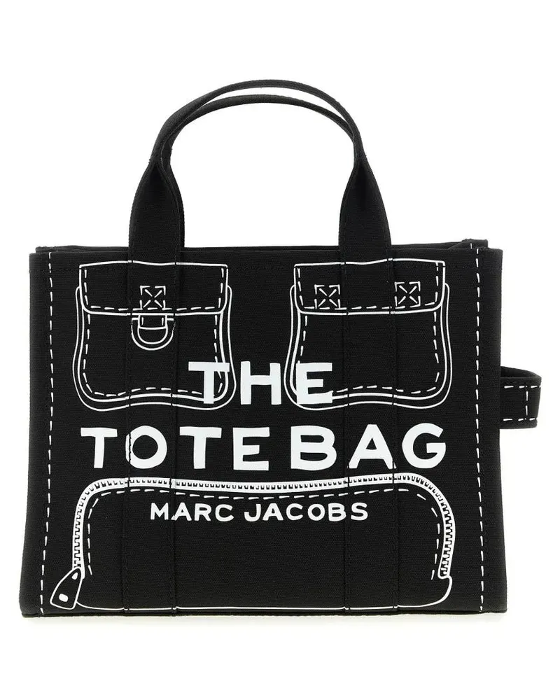 Marc Jacobs Shopper & Totes The Trompel'oeil Cargo Canvasmedium' Handbag schwarz Schwarz