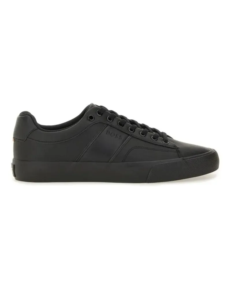 HUGO BOSS Low-Top Sneaker Smooth Leather Low-Top Sneakers schwarz Schwarz