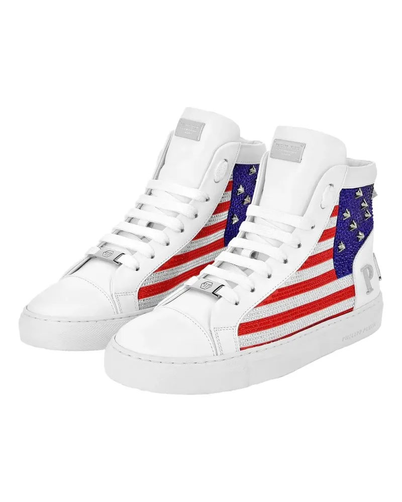 Philipp Plein Low-Top Sneaker Mid-Top Sneakers Stud-Embellished weiß Weiß