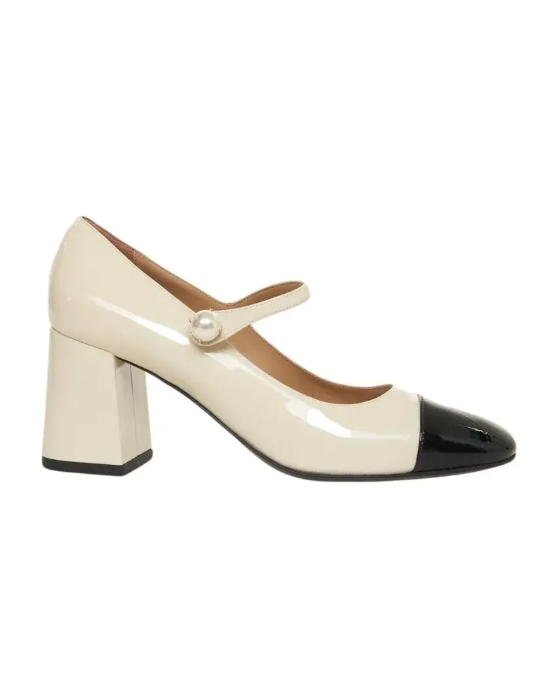 Gender Hohe Schuhe Patent Leather Pumps With Pearl-Detail Strap beige Beige