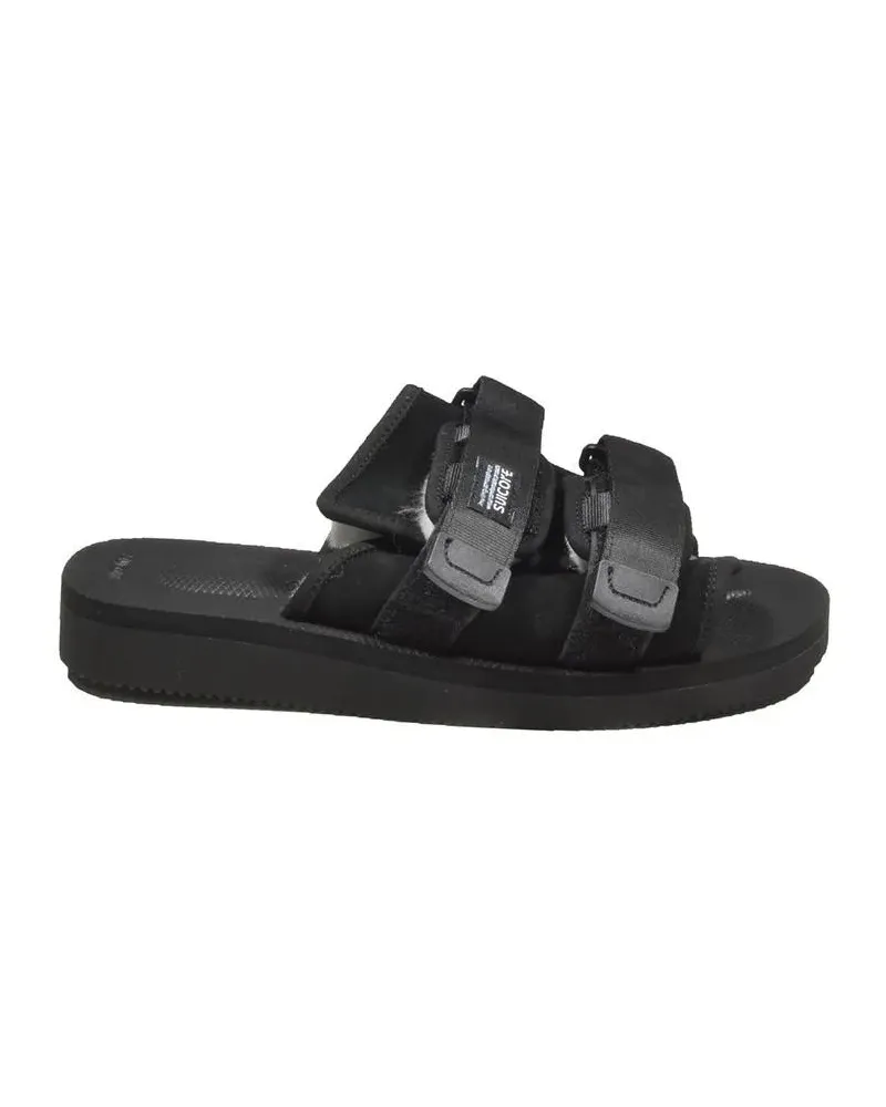 SUICOKE Loafer Moto-Mab Rubber Sandals Black With Fur schwarz Schwarz