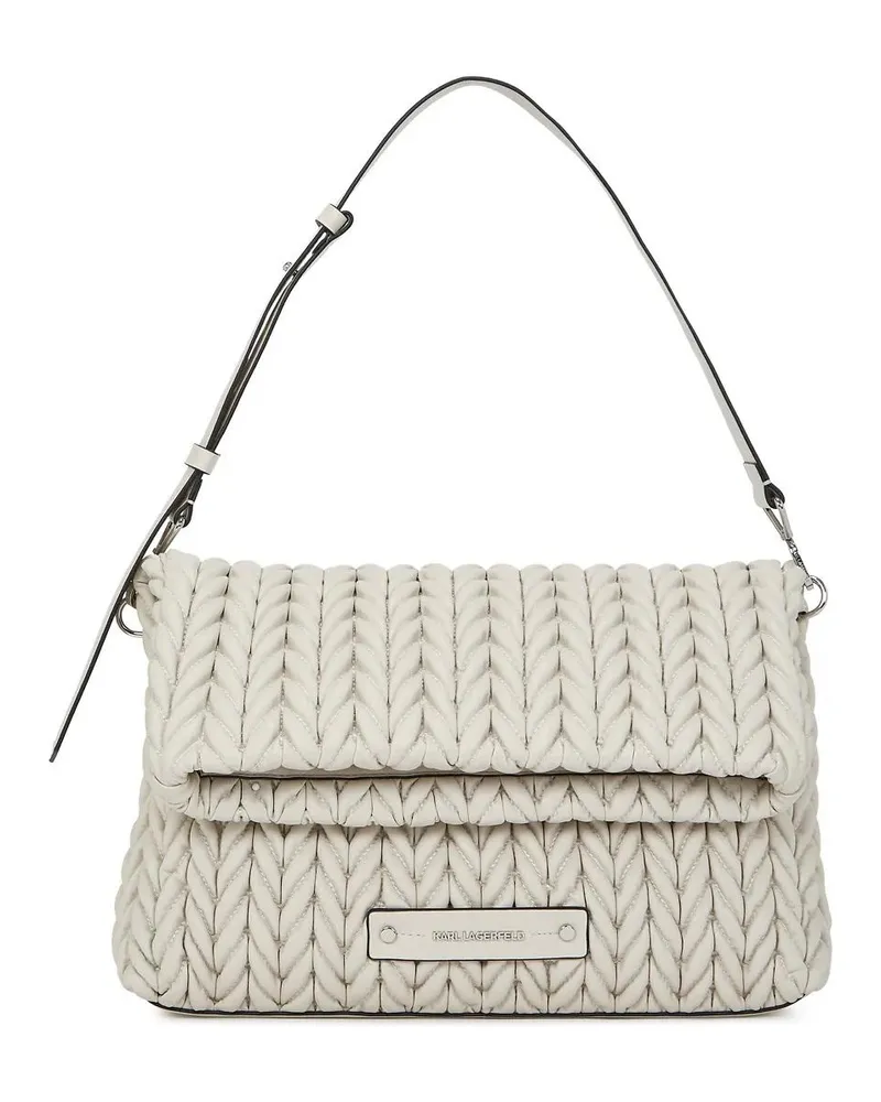 Karl Lagerfeld Hobo Bags K/WEAVE GROSSE SCHULTERTASCHE weiß Weiß