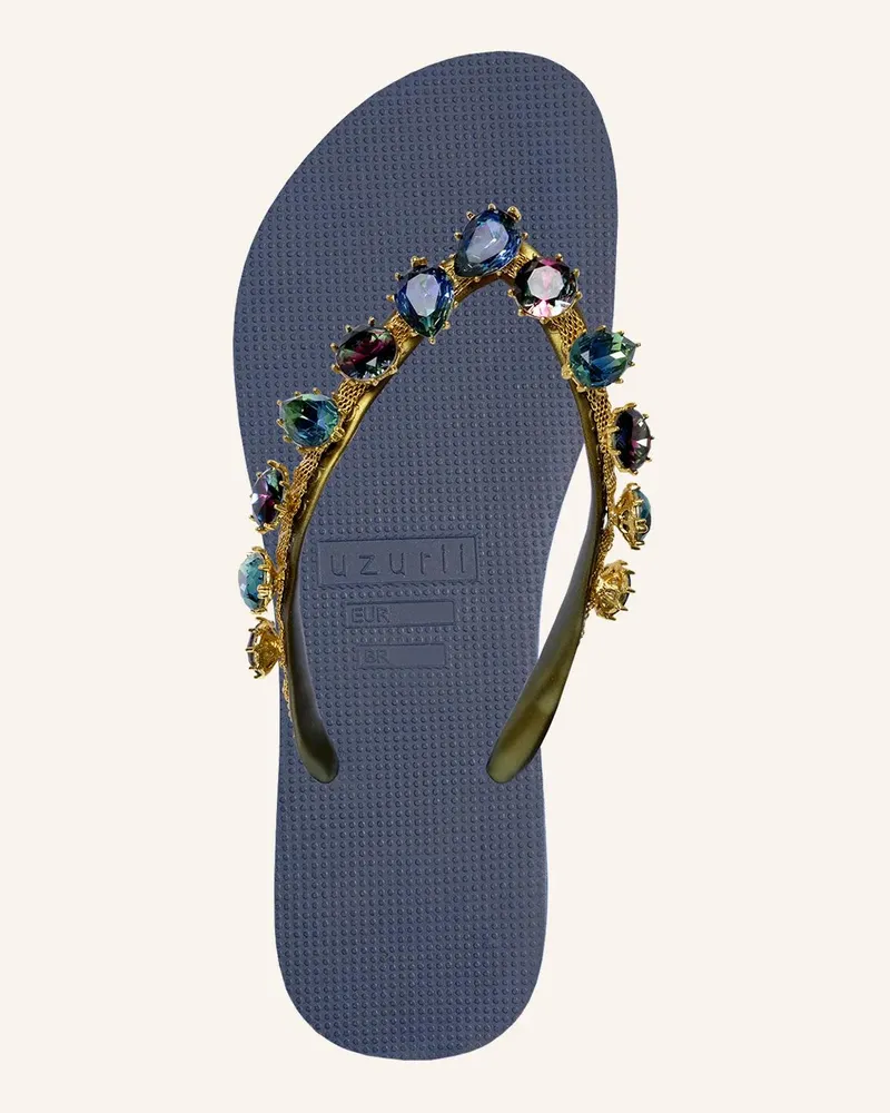 uzurii Slipper & Pantoletten platte hausschuhe Alexia blau Blau