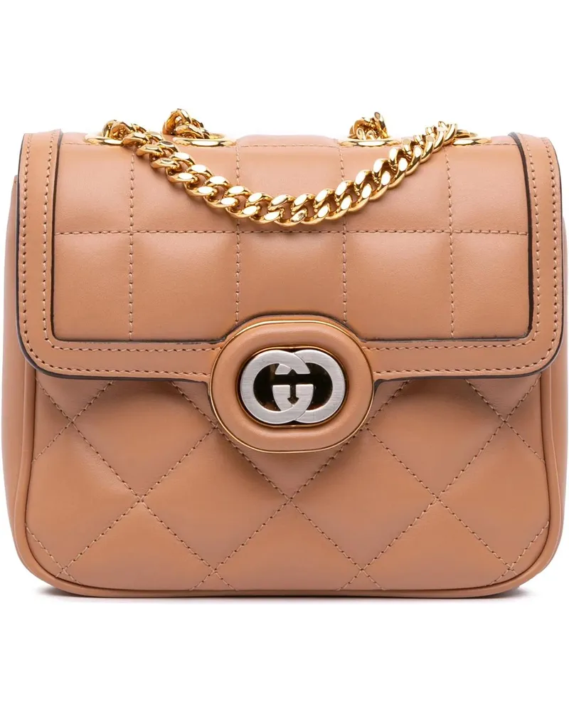 Gucci Hobo Bags Mini Leather Deco Chain Shoulder Bag braun Braun