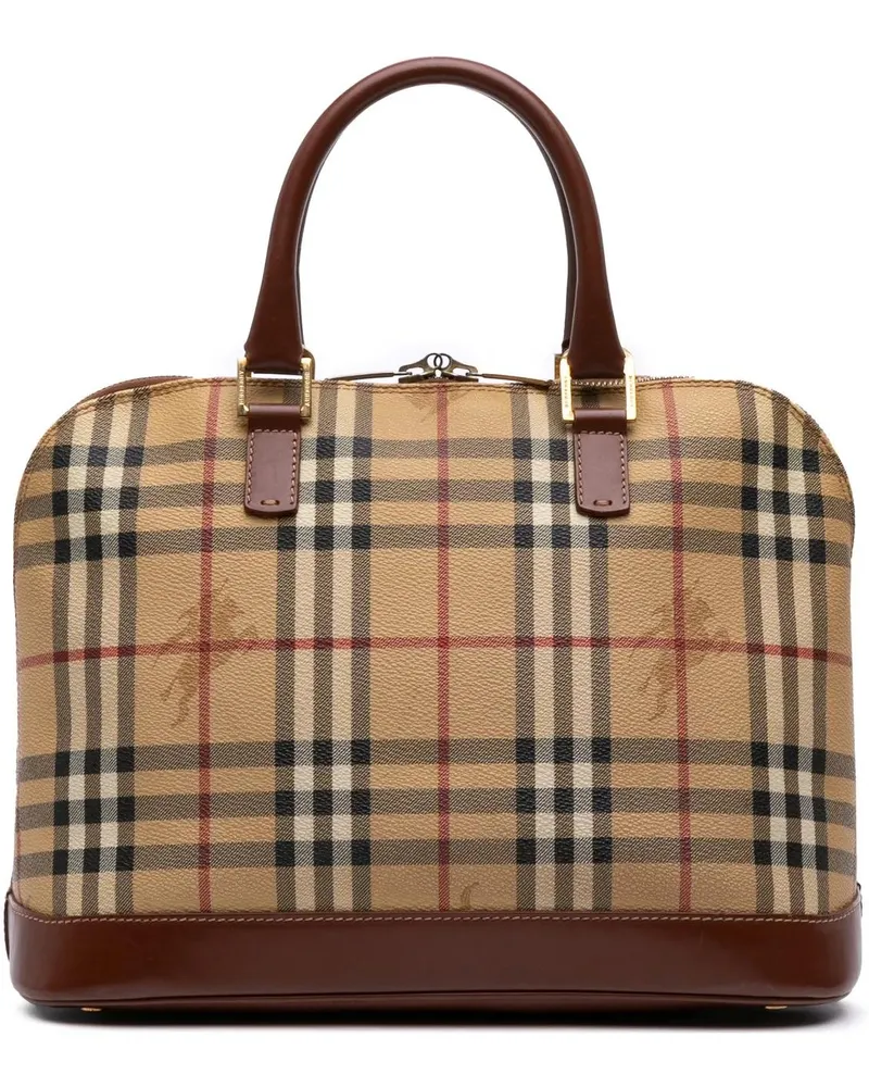 Burberry Crossbody Bags Haymarket Check Coated Canvas Handbag braun Braun