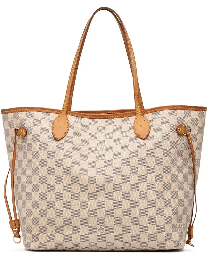 Louis Vuitton Shopper Damier Azur Neverfull MM weiß Weiß