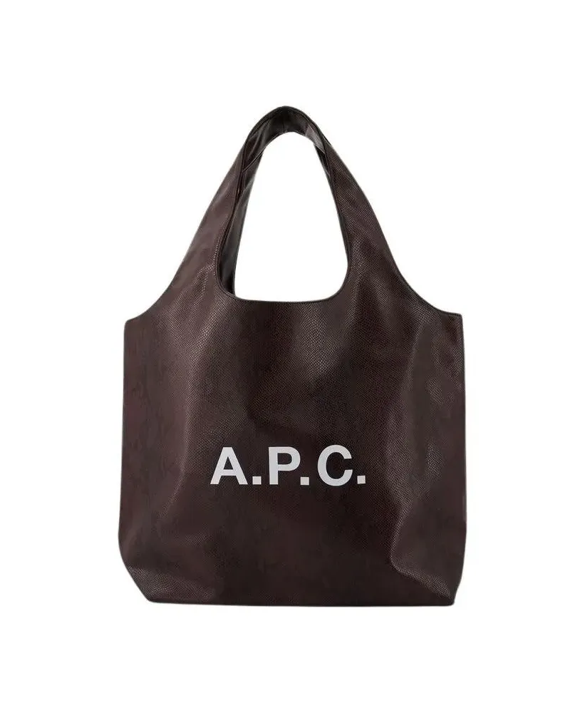 A.P.C. Tote Ninon Tote Bag - Synthetic Leather - Blackberry Rot