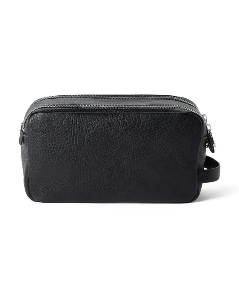 Brunello Cucinelli Crossbody Bags Textured Calf Leather Beauty Case schwarz Schwarz