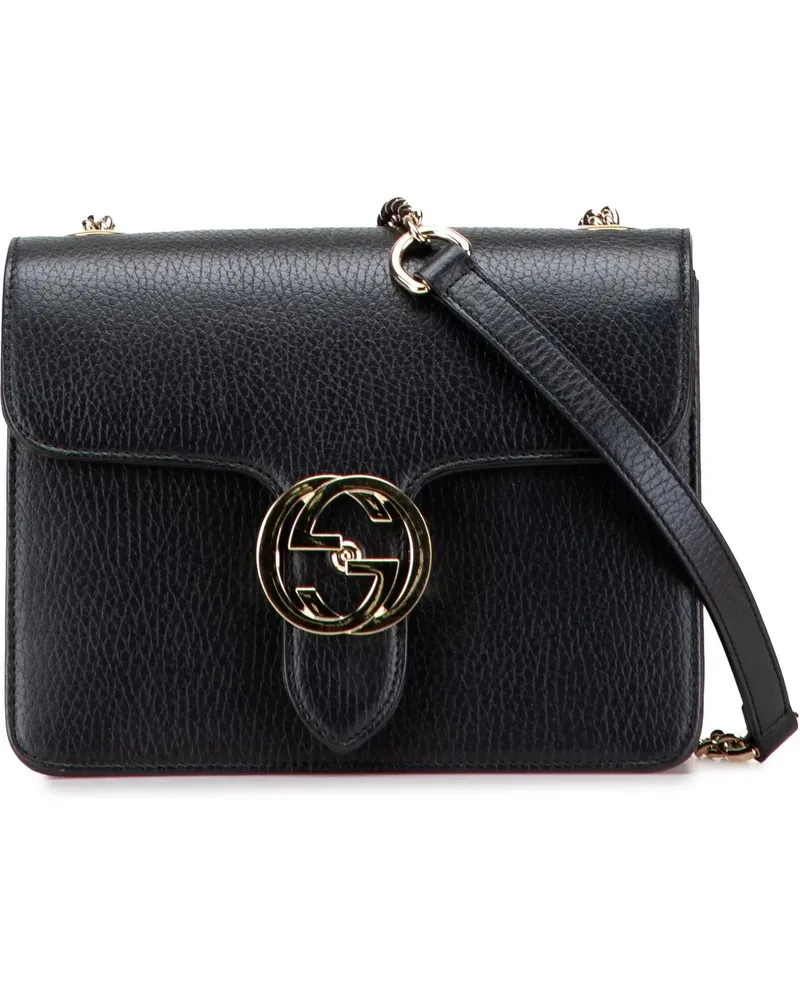 Gucci Hobo Bags Small Dollar Calfskin Interlocking G Crossbody schwarz Schwarz