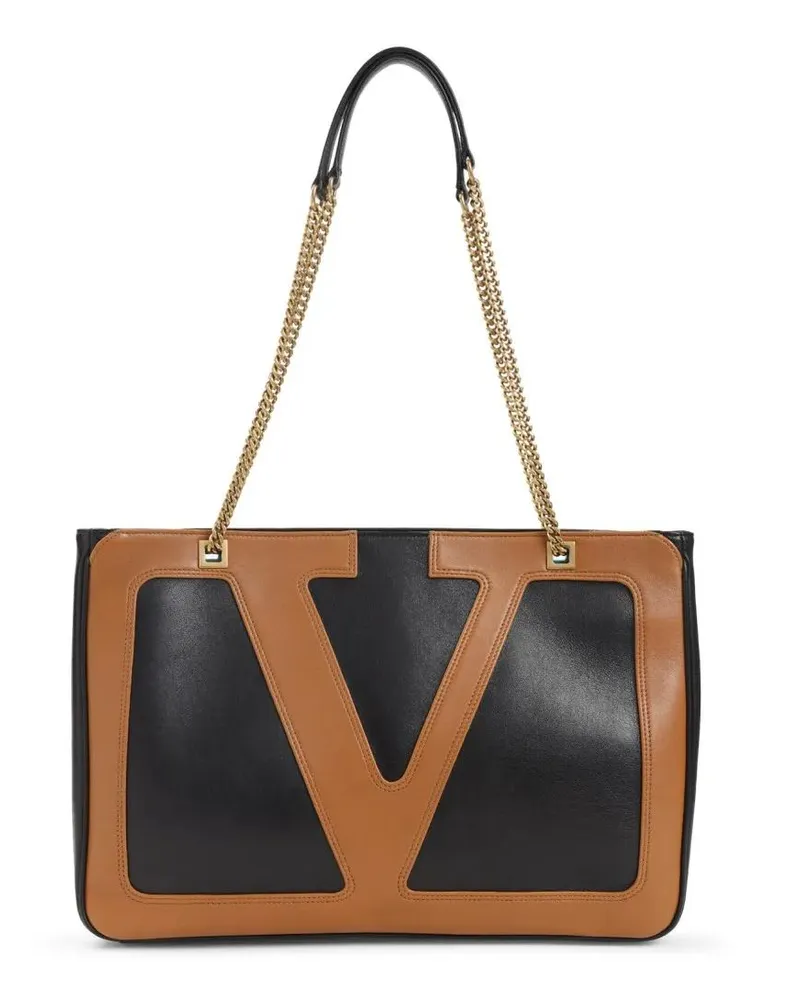 Valentino Garavani Shopper & Totes Black Lambskin Leather Viva Superstar Medium Tote braun Braun