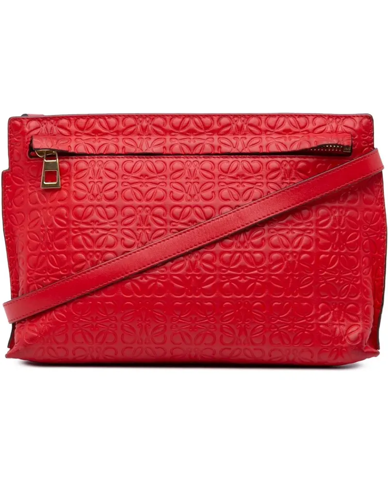 Loewe Hobo Bags 2000-2024 Mini Anagram Embossed Leather Repeat T C rot Rot