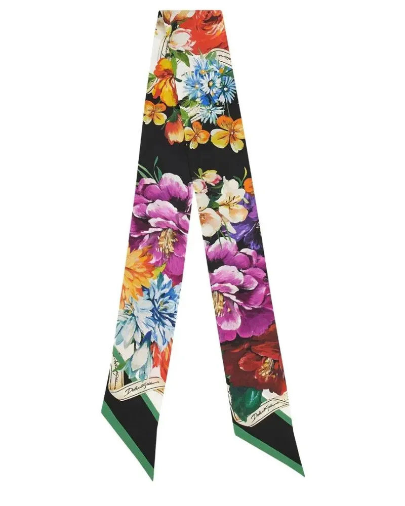 Dolce & Gabbana Tücher & Schals Floral-Print Silk Bandeau With Styling bunt Bunt