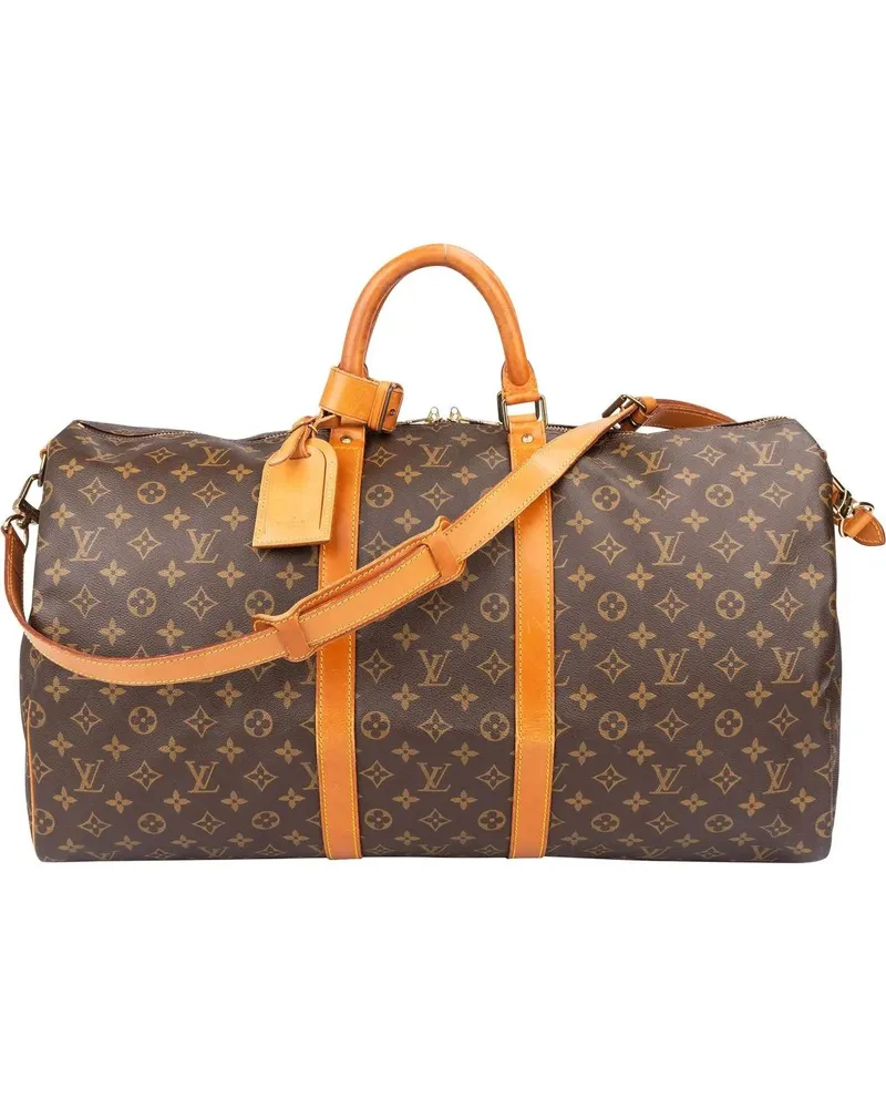 Louis Vuitton Crossbody Bags  Canvas Monogram Keepall 55 Bandoulie braun Braun
