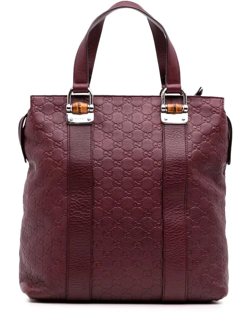 Gucci Shopper ssima Tender Bamboo Bar Tote rot Rot