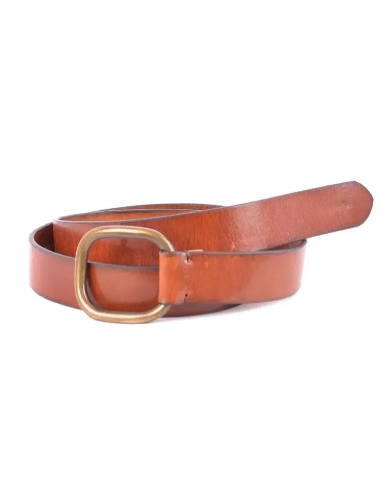 Dsquared2 Gürtel Slim Brown Leather Belt With Brass Buckle braun Braun