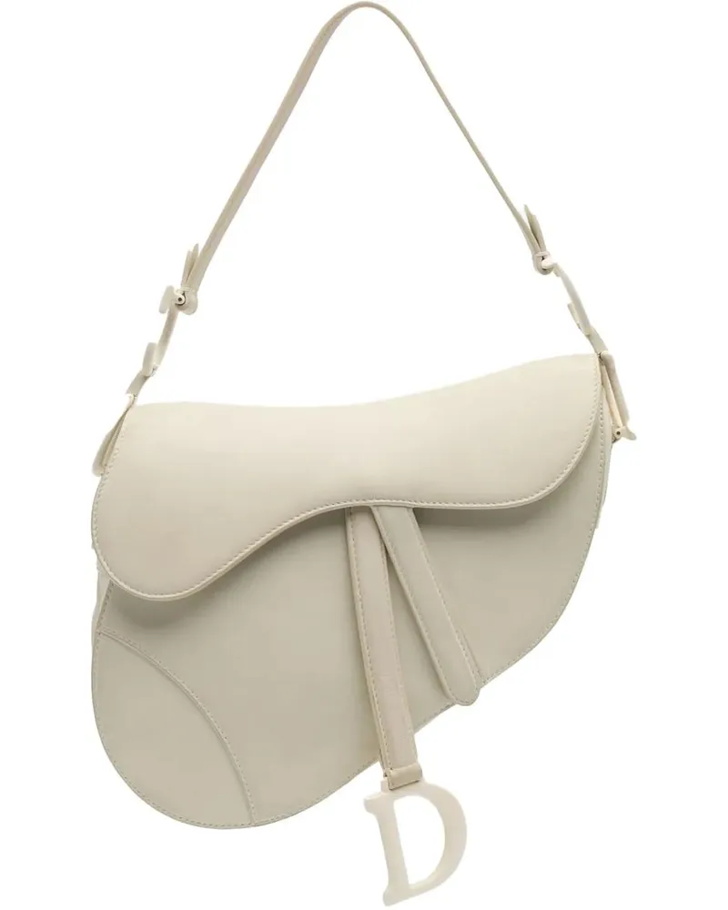Dior Hobo Bags Ultra Matte Calfskin Saddle Bag weiß Weiß