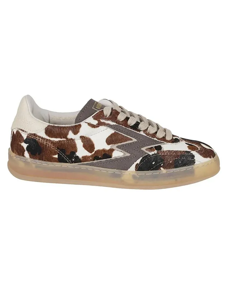 MOACONCEPT Low-Top Sneaker Animal Print Low-Top Sneakers With Textured Leathe bunt Bunt