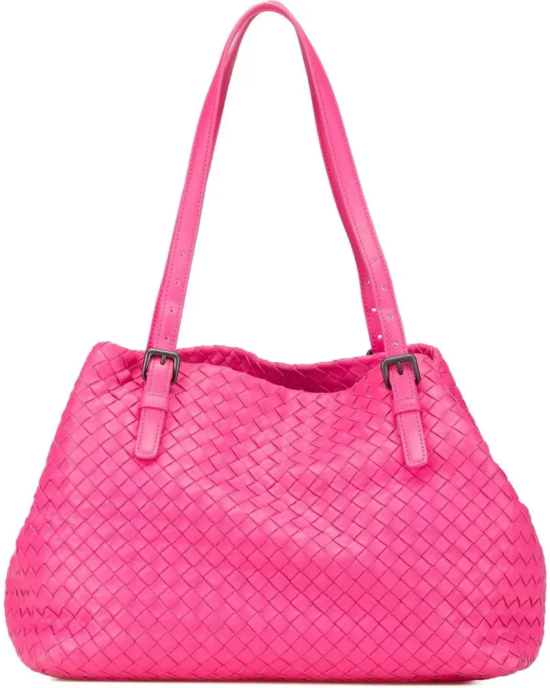 Bottega Veneta Shopper Medium Nappa Intrecciato Cesta Tote rosa Gold
