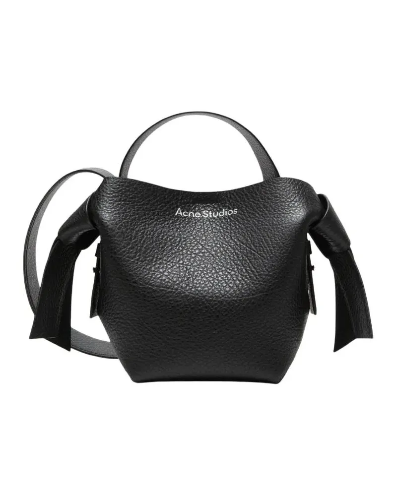 Acne Studios Hobo Bags Mini Grainy Leather Shoulder Bag schwarz Schwarz
