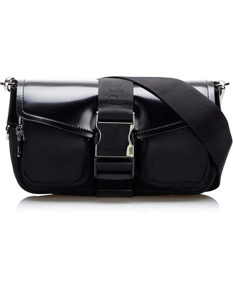 Prada Hobo Bags 2022 Re-Nylon & Spazzolato Pocket Crossbody schwarz Schwarz