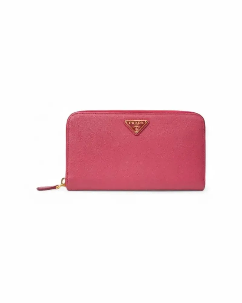 Prada Portemonnaie Zippy Saffiano Wallet Fuchsia pink Rosa