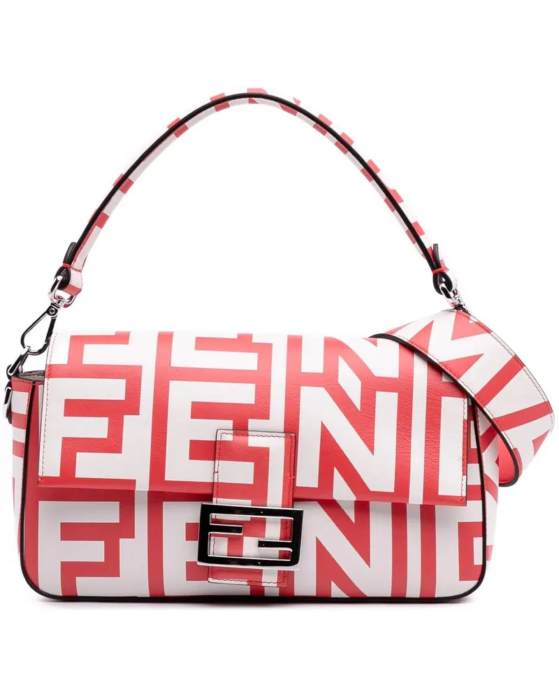 Fendi Hobo Bags Marc Jacobs Nappa Vitello King Logo Print Phone Ba weiß Weiß