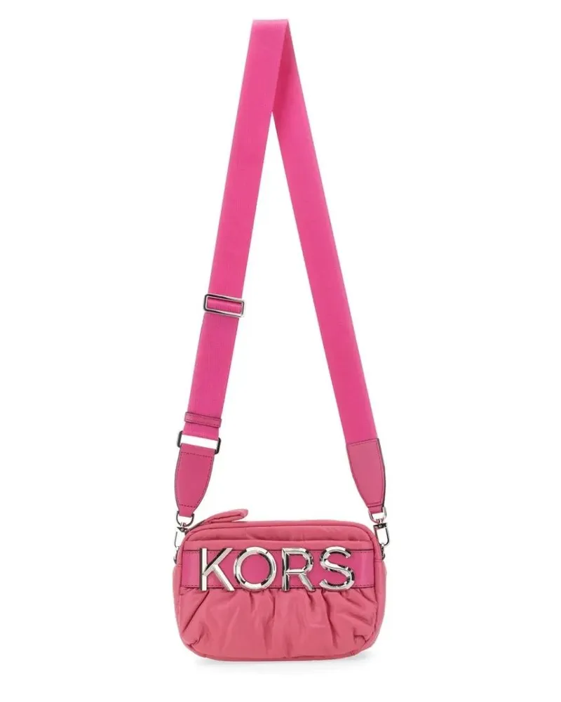 Michael Kors Hobo Bags Quilted Camera Bag With Prominent Logo And Adjusta pink Rosa