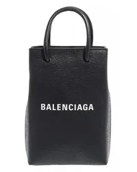 Balenciaga Crossbody Bags Black Front Logo Top Handle Bag Schwarz