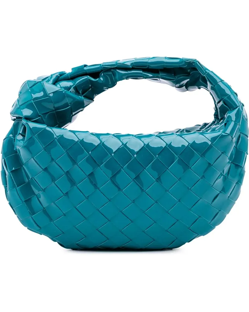 Bottega Veneta Hobo Bags Mini Patent Intrecciato Jodie blau Blau
