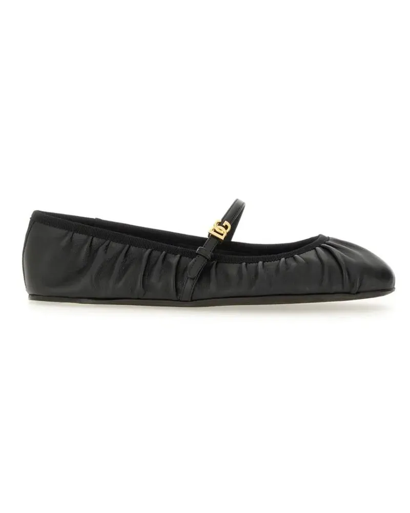 Dolce & Gabbana Nappa Ballerina schwarz Schwarz