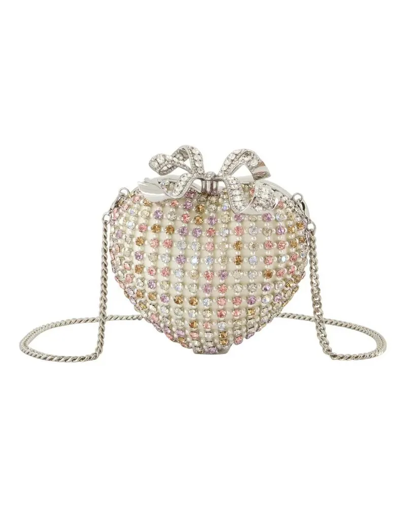 Self-Portrait Clutches Crystal Heart Clutch - Metal - Multicolor beige Beige