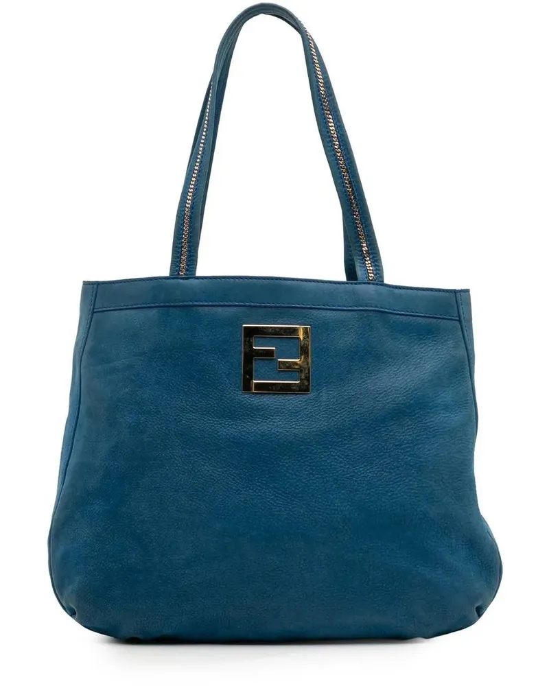 Fendi Shopper Nubuck FF Chains Tote blau Blau