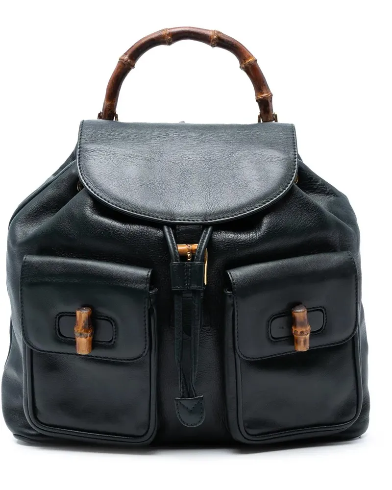 Gucci Rucksäcke Calfskin Bamboo Drawstring Backpack schwarz Schwarz