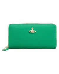 Vivienne Westwood Portemonnaie Saffiano Cl Zip Round Wallet Grün