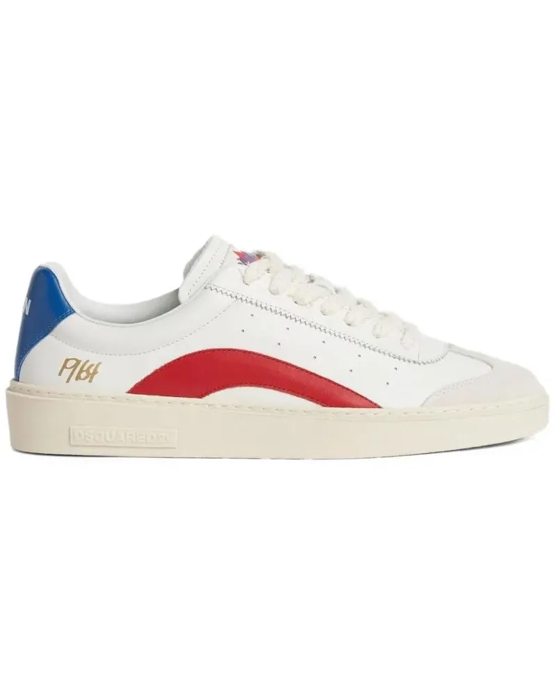 Dsquared2 Low-Top Sneaker White Leather Sneakers With Contrasting Accents weiß Weiß