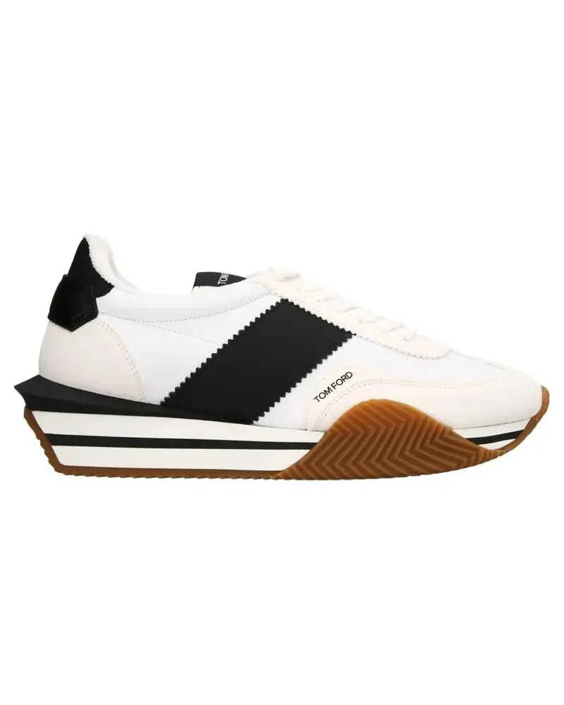 Tom Ford Low-Top Sneaker Logo Leather Sneakers weiß Weiß