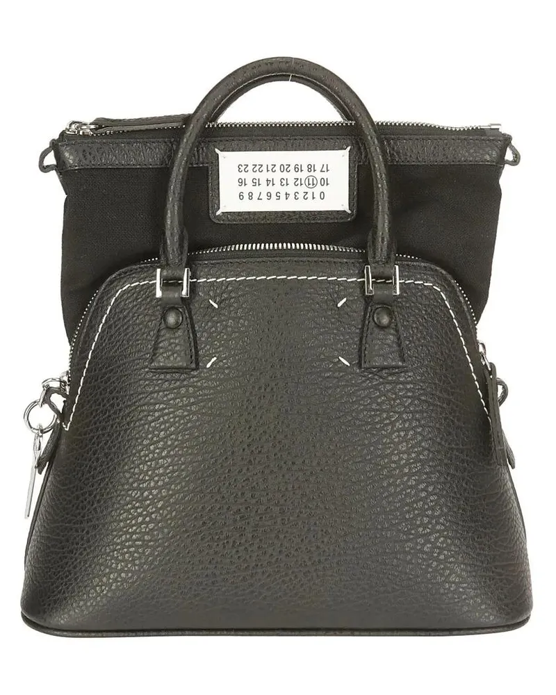 Maison Margiela Hobo Bags Black Leather Shoulder Bag schwarz Schwarz