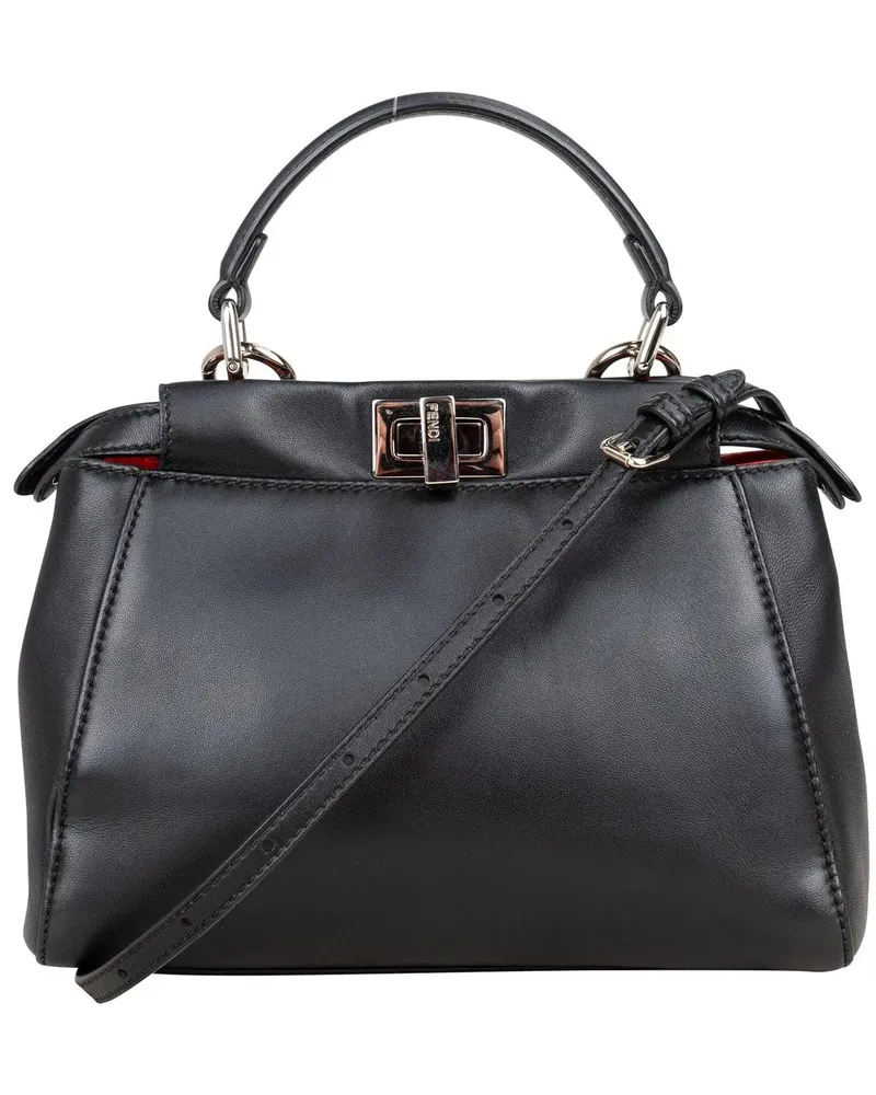 Fendi Crossbody Bags  Black Leather Peekaboo Handbag schwarz Schwarz