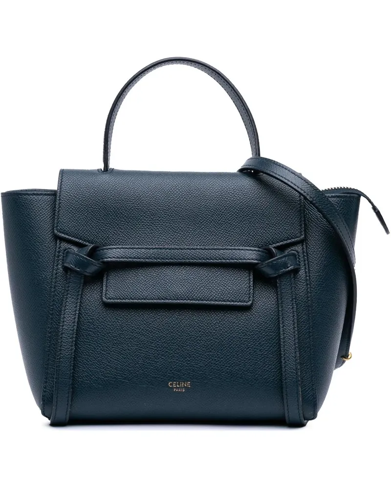 Celine Hobo Bags Pico Grained Calfskin Belt Bag blau Blau