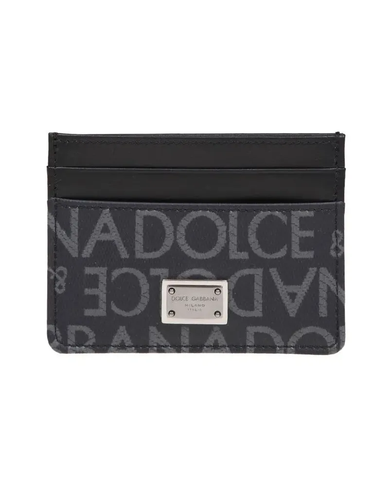 Dolce & Gabbana Portemonnaies Credit Card Holder With Logo schwarz Schwarz