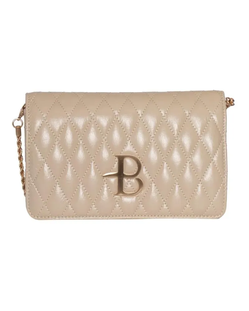 Ballantyne Hobo Bags Quilted Flap Bag With Prominent Logo beige Beige