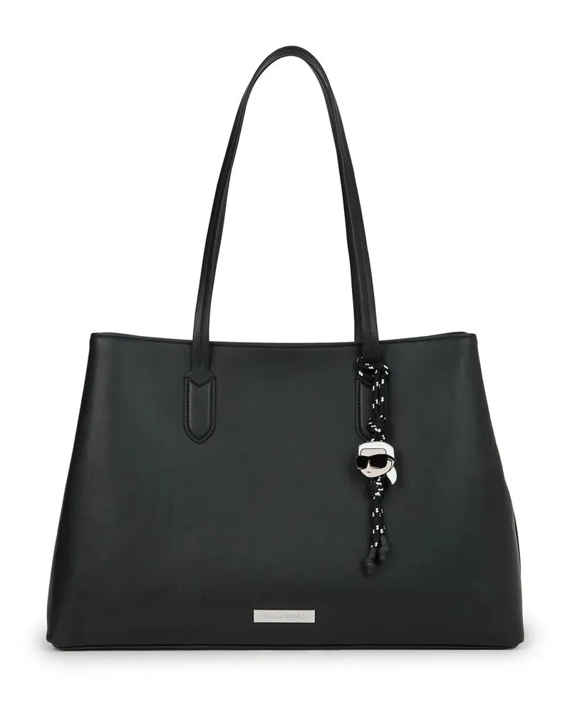 Karl Lagerfeld Shopper Ikon Glatte große Tote Bag schwarz Schwarz