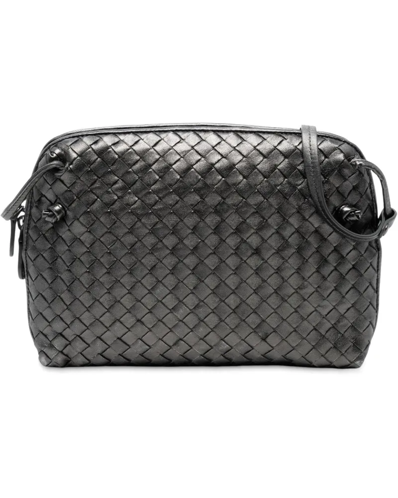Bottega Veneta Hobo Bags Metallic Nappa Intrecciato Nodini Crossbody grau Grau